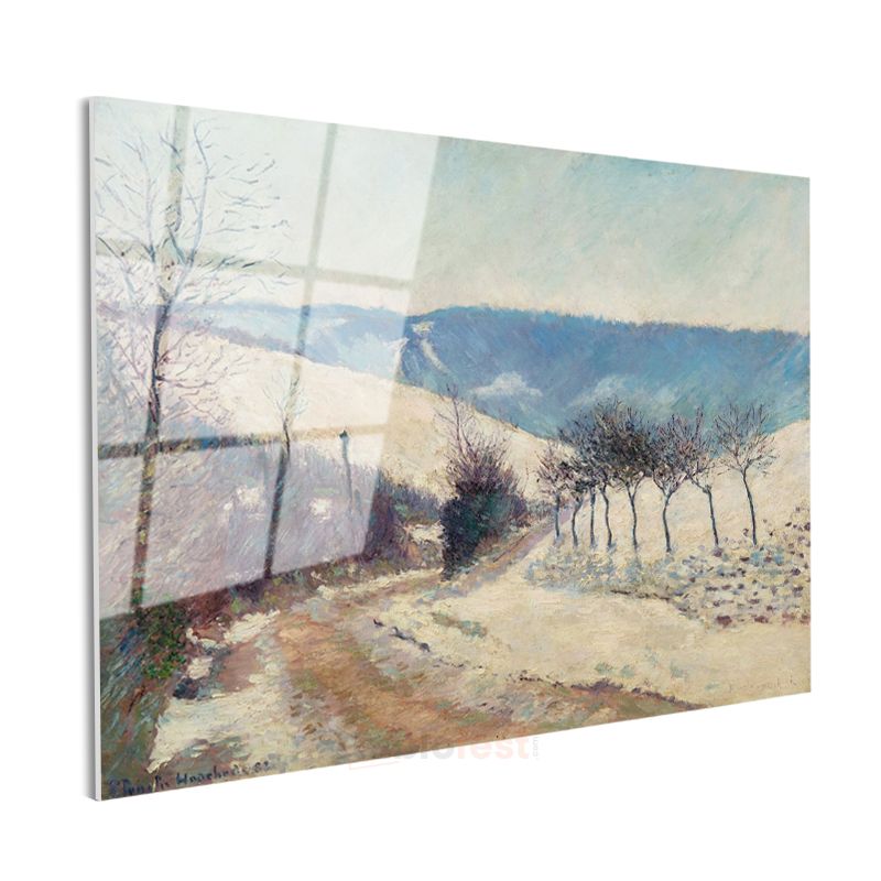 Blanche Hoschedé-Monet - Karlı Yol Manzarası Cam Tablo