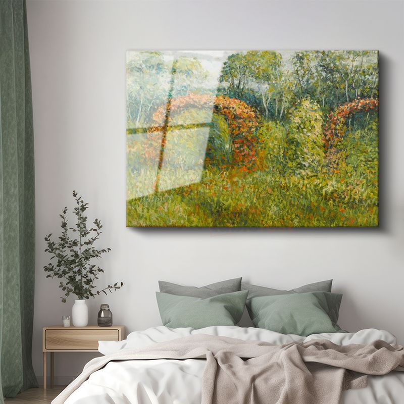 Claude Monet - Çiçekli Kemerler Cam Tablo