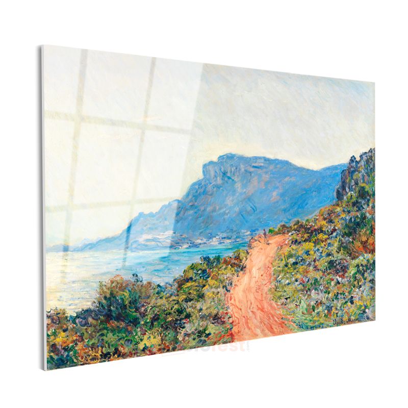 Claude Monet - La Corniche Kıyı Patikası Cam Tablo