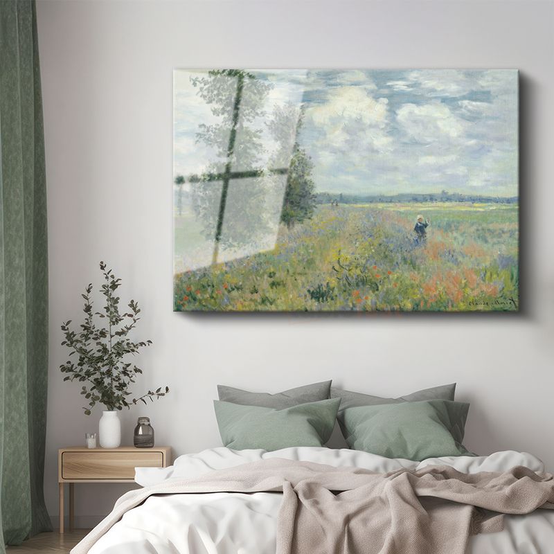 Claude Monet - Gelincik Tarlası Cam Tablo