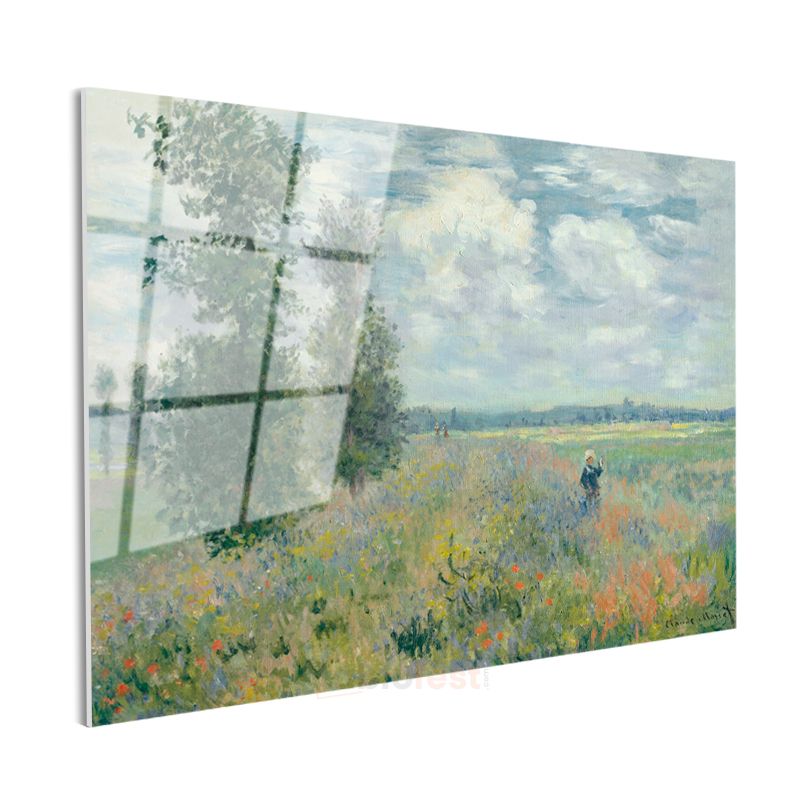 Claude Monet - Gelincik Tarlası Cam Tablo