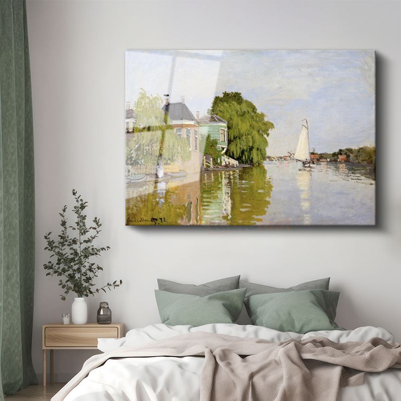 Claude Monet - Zaandam Kanalı Cam Tablo