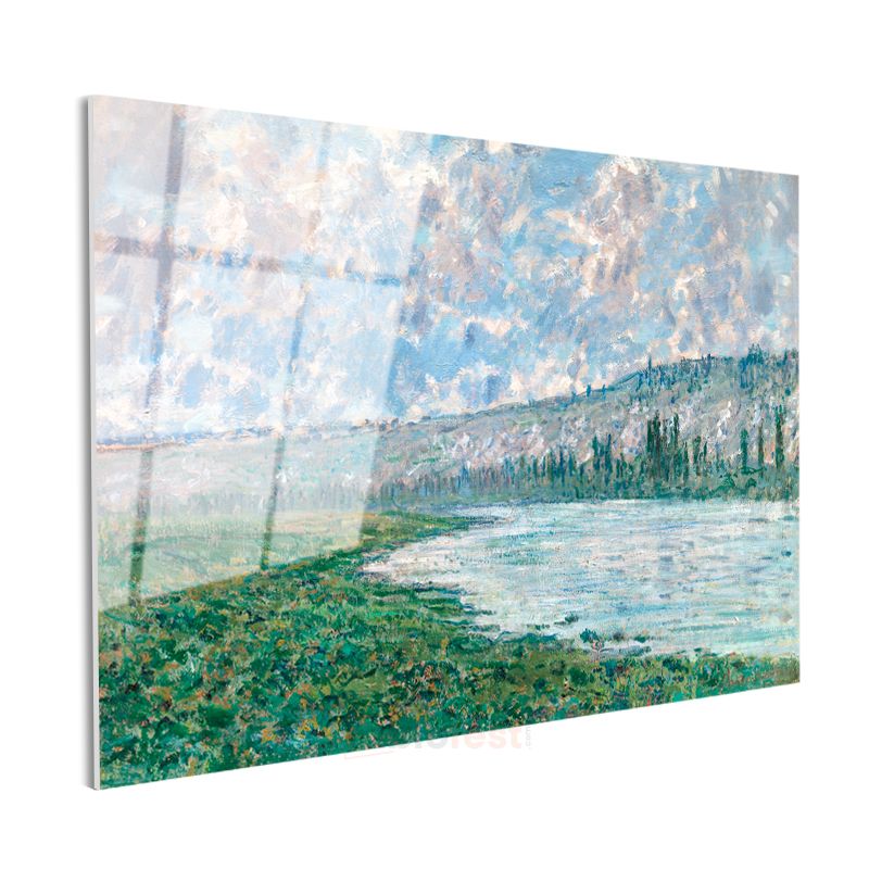 Claude Monet - Seine Nehri Manzarası Cam Tablo