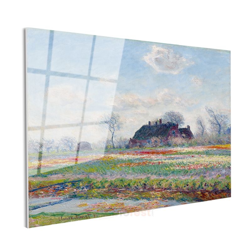 Claude Monet - Lale Tarlaları Cam Tablo