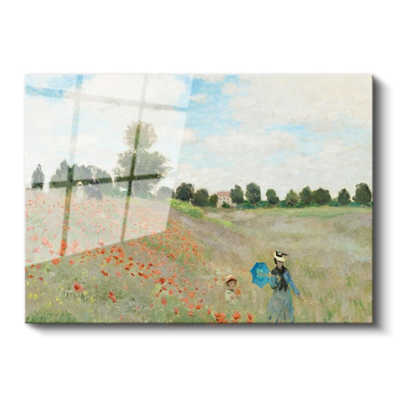 Claude Monet - Gelincik Tarlası Cam Tablo