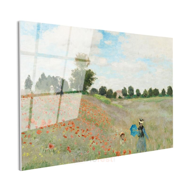 Claude Monet - Gelincik Tarlası Cam Tablo