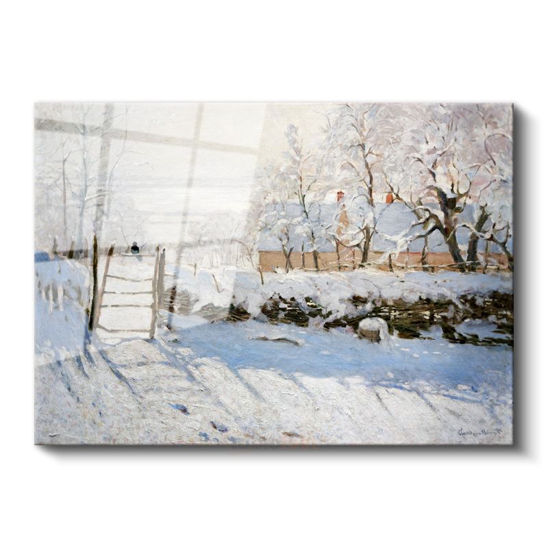 Claude Monet - Saksağan Cam Tablo