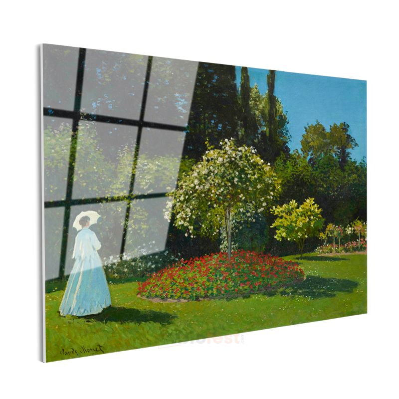 Claude Monet - Sainte-Adresse'deki Bahçe Cam Tablo