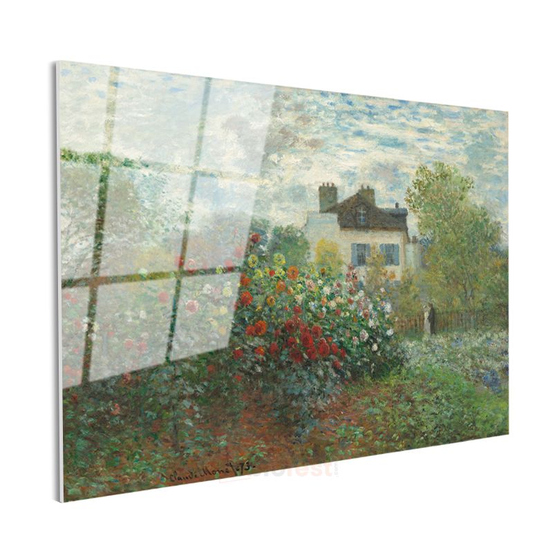 Claude Monet - Sanatçının Bahçesi Cam Tablo