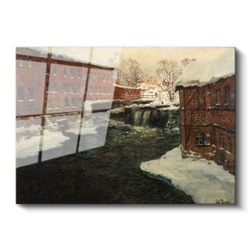 Frits Thaulow - Kış Manzarası Cam Tablo