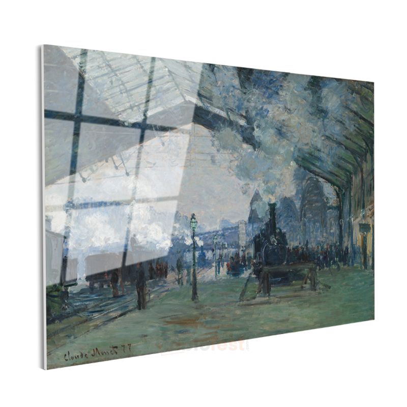 Claude Monet - Saint-Lazare Garı Cam Tablo