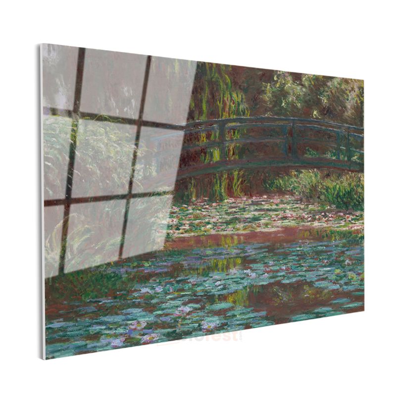 Claude Monet - Nilüferler ve Japon Köprüsü Cam Tablo