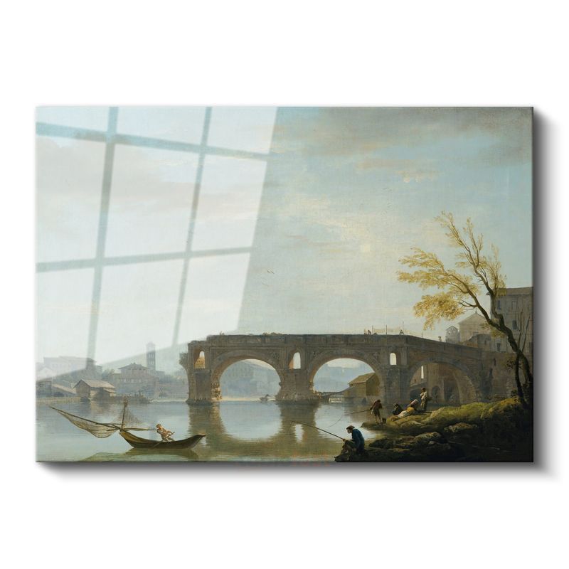 Richard Wilson - Roma Köprüsü Manzarası Cam Tablo