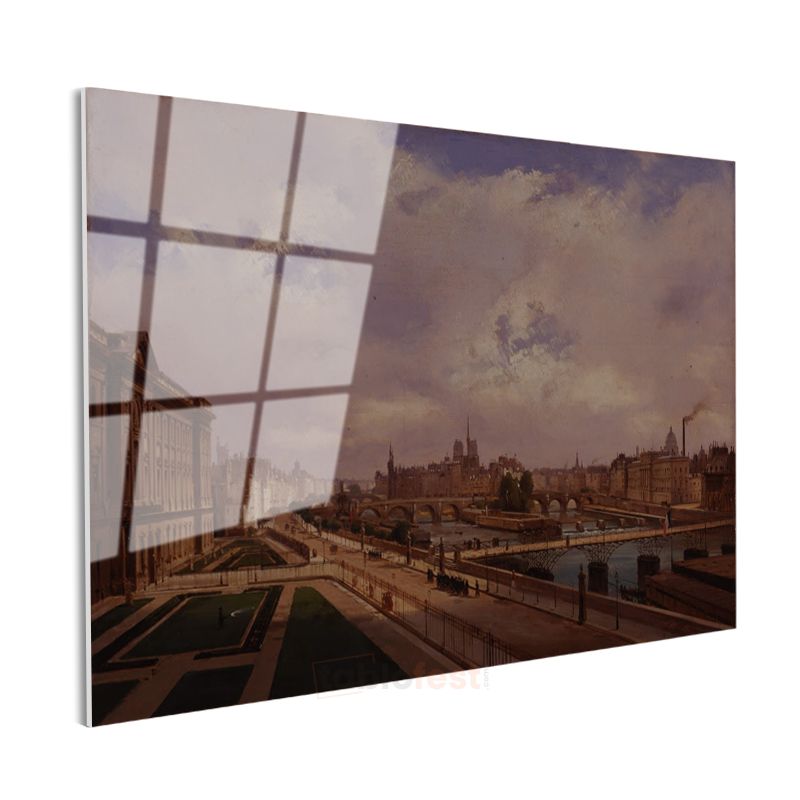 Camille Pissarro - Paris Seine Nehri Panoraması Cam Tablo