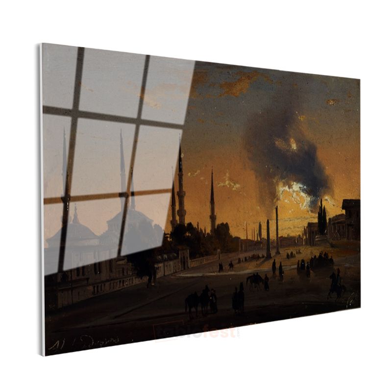 Ivan Aivazovsky - İstanbul Gün Batımı Cam Tablo