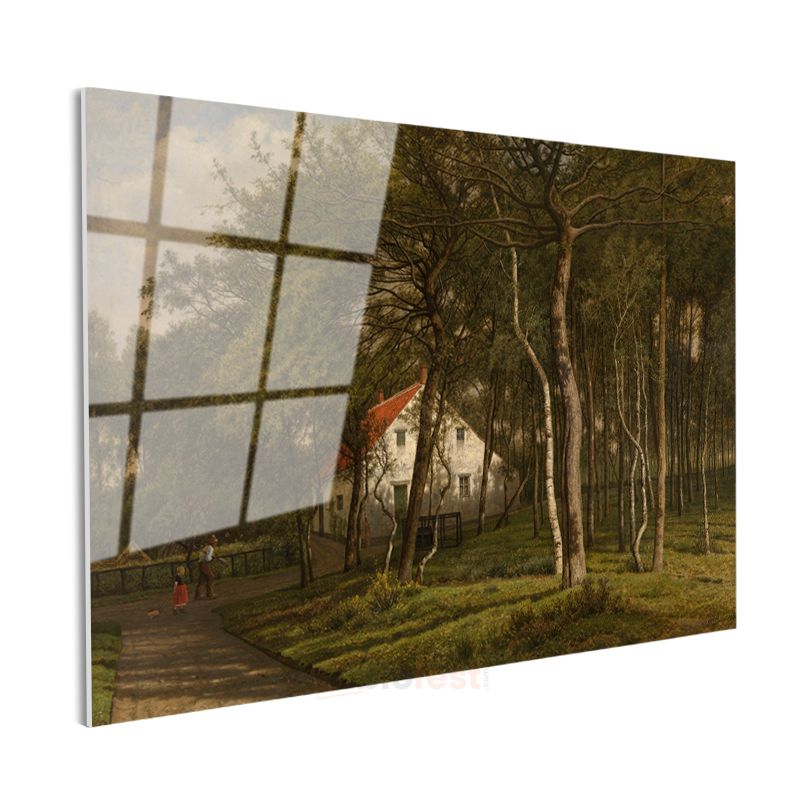 Jean-Baptiste-Camille Corot - Ormandaki Ev Cam Tablo