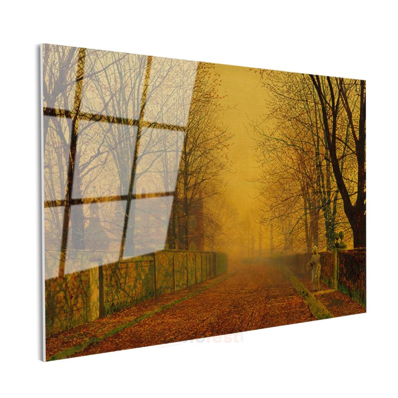John Atkinson Grimshaw - Sonbahar Yolu Cam Tablo