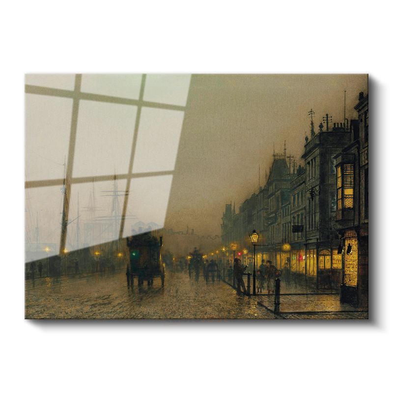 John Atkinson Grimshaw - Limanda Akşam Cam Tablo