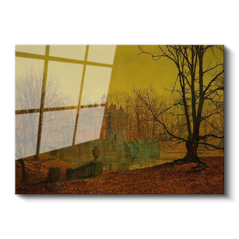 John Atkinson Grimshaw - Sonbahar Akşamında Malikane Cam Tablo