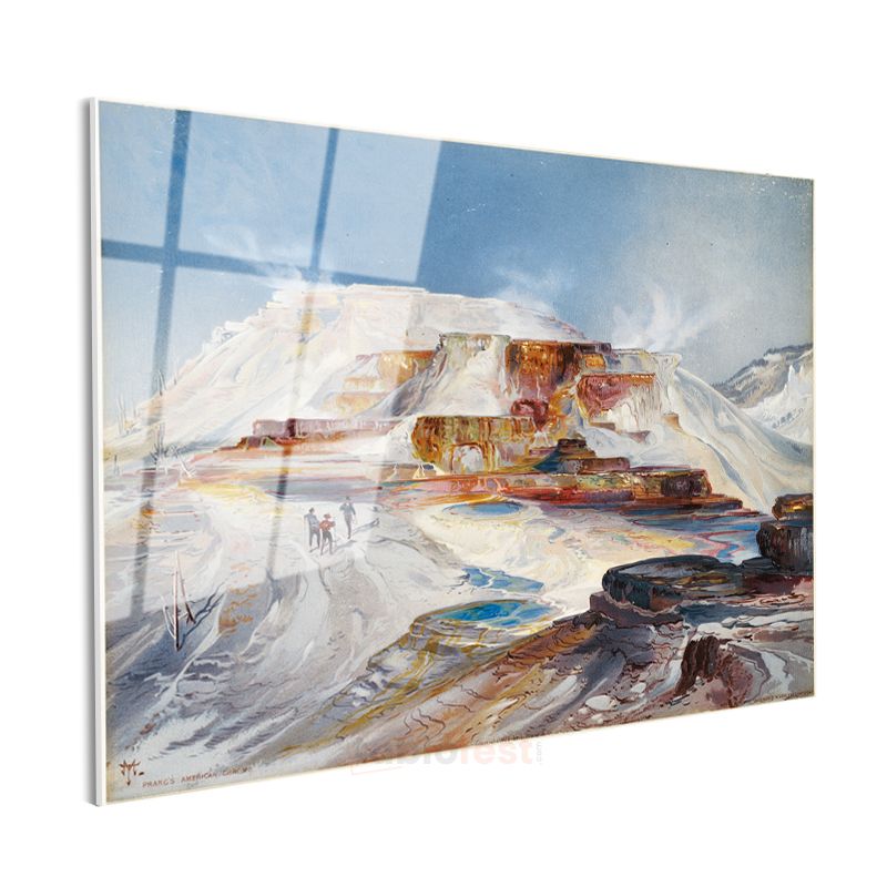 Thomas Moran - Yellowstone Termal Kaynakları Cam Tablo
