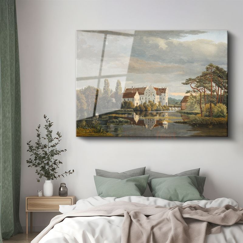 Christoffer Eckersberg - Borup Şatosu Manzarası Cam Tablo