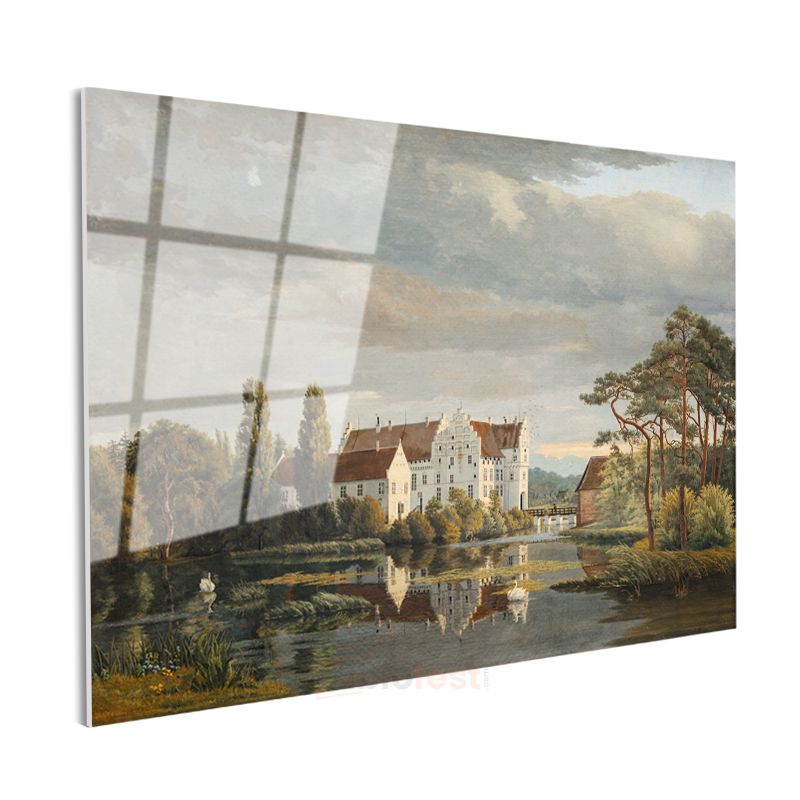 Christoffer Eckersberg - Borup Şatosu Manzarası Cam Tablo