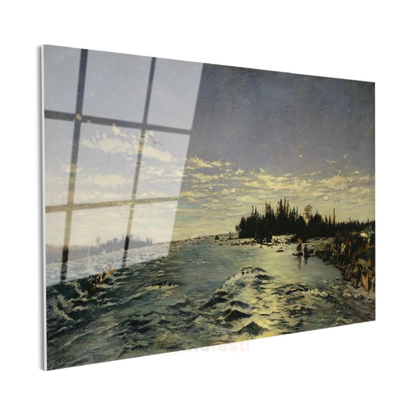 Charles-François Daubigny - Nehir Manzarası Cam Tablo