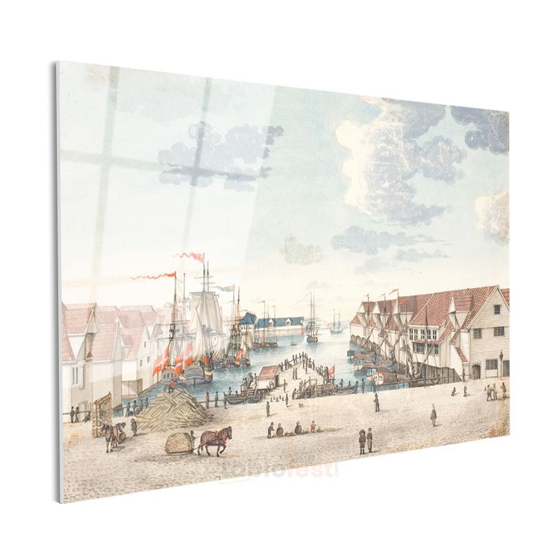 Christoffer Wilhelm Eckersberg - Liman Manzarası Cam Tablo