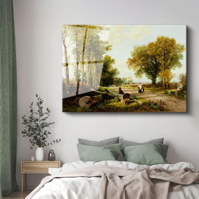 William Trost Richards - Kır Yolu Cam Tablo