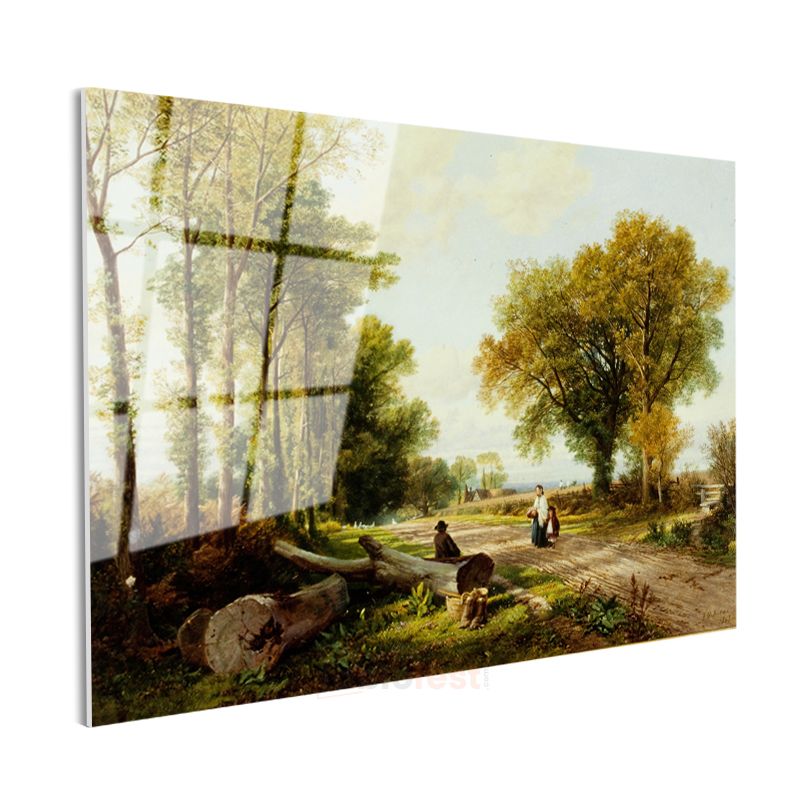 William Trost Richards - Kır Yolu Cam Tablo