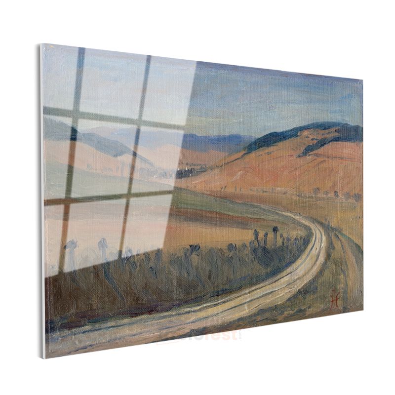 Hans Heysen - Kırsal Yol Manzarası Cam Tablo