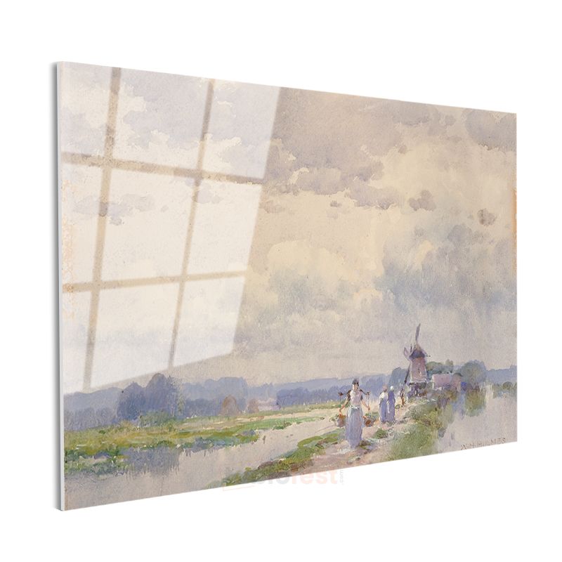Willem Maris - Hollanda Kırsal Manzarası Cam Tablo