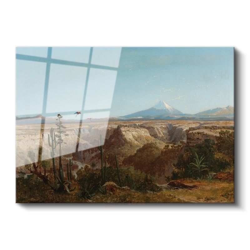 Frederic Edwin Church - Dağ Manzarası Cam Tablo