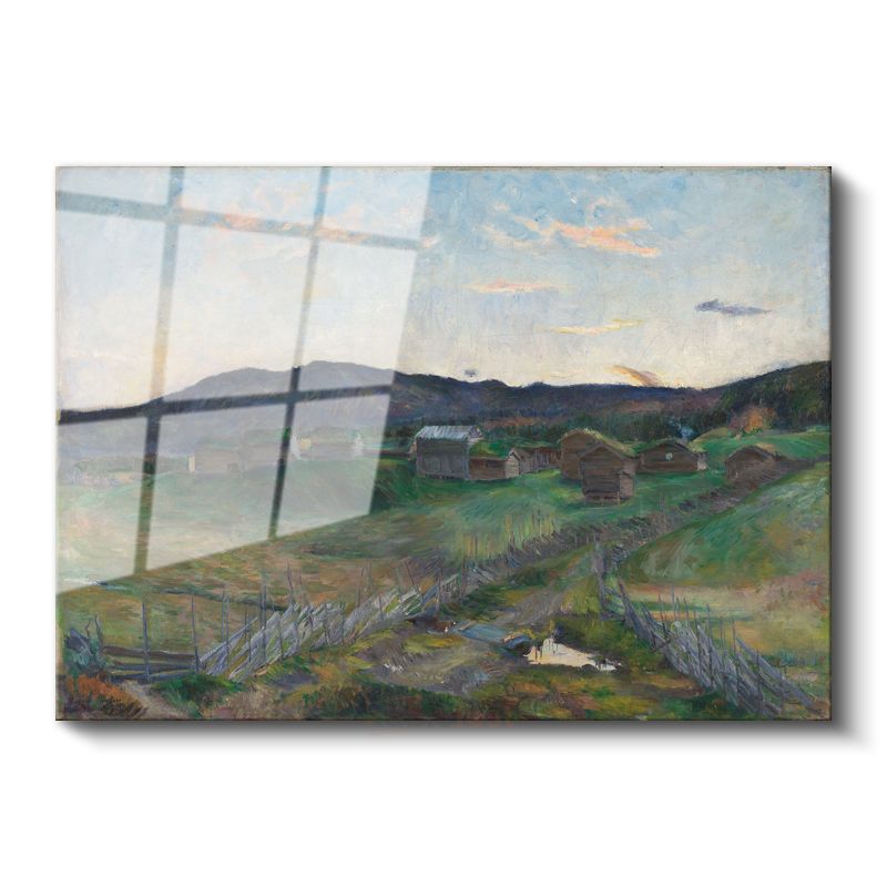 Edvard Munch - Kırsal Yerleşim Cam Tablo