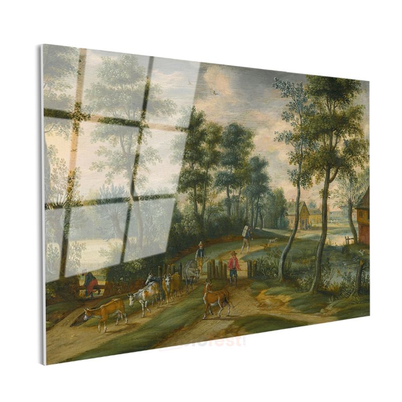 Jan Brueghel - Kırsal Manzara Cam Tablo