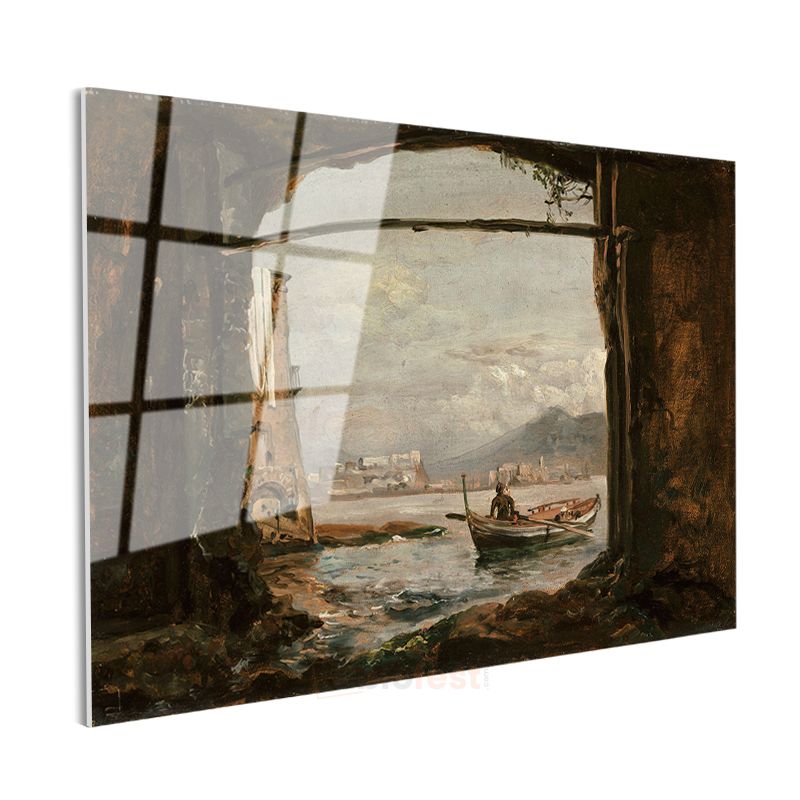 Joseph Mallord William Turner - Mağaradan Deniz Manzarası Cam Tablo