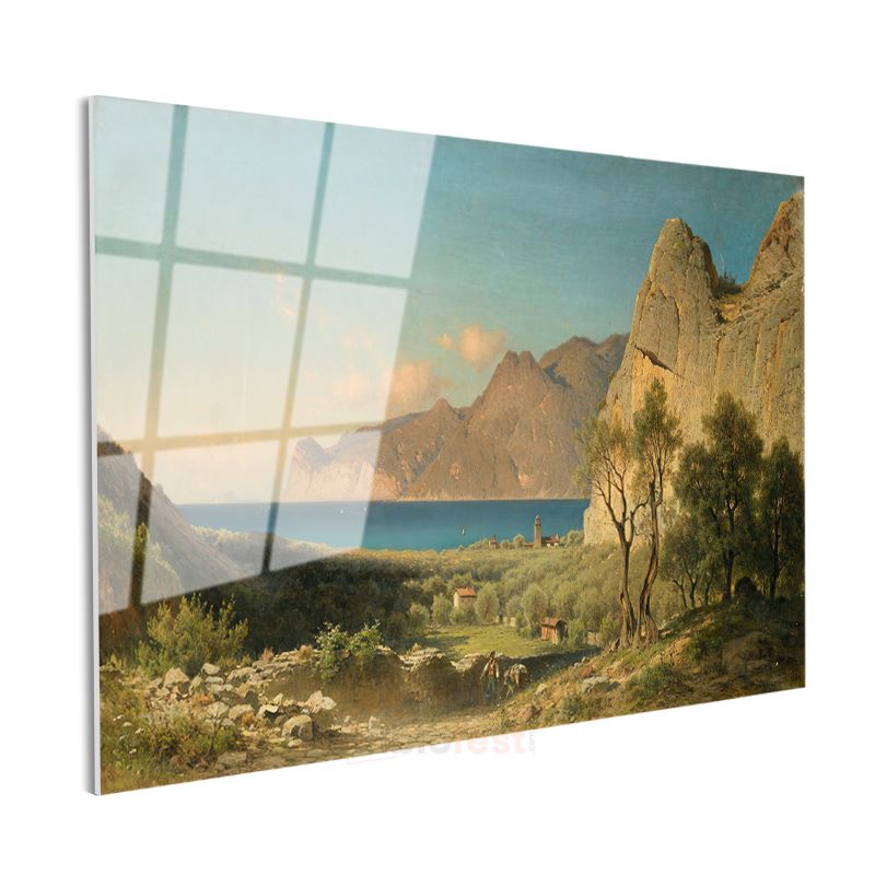 Albert Bierstadt - Akdeniz Kıyısı Cam Tablo