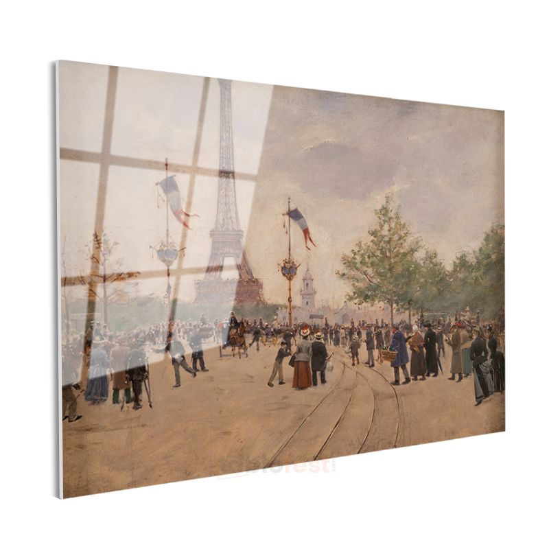 Jean Béraud - Eyfel Kulesi Manzarası Cam Tablo