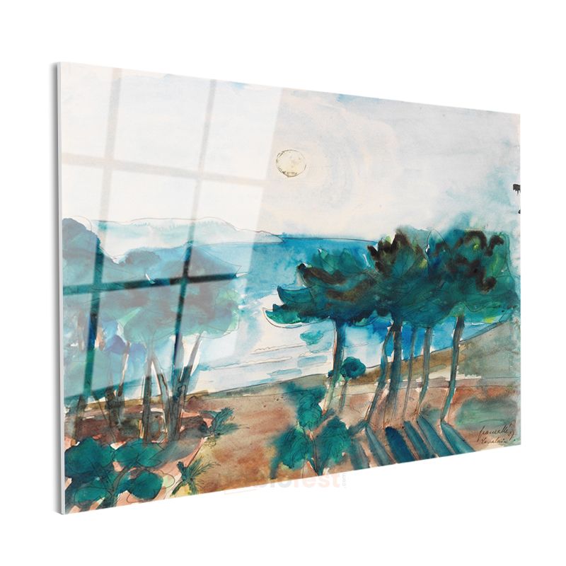 Joaquín Sorolla - Akdeniz Kıyısı Manzarası Cam Tablo