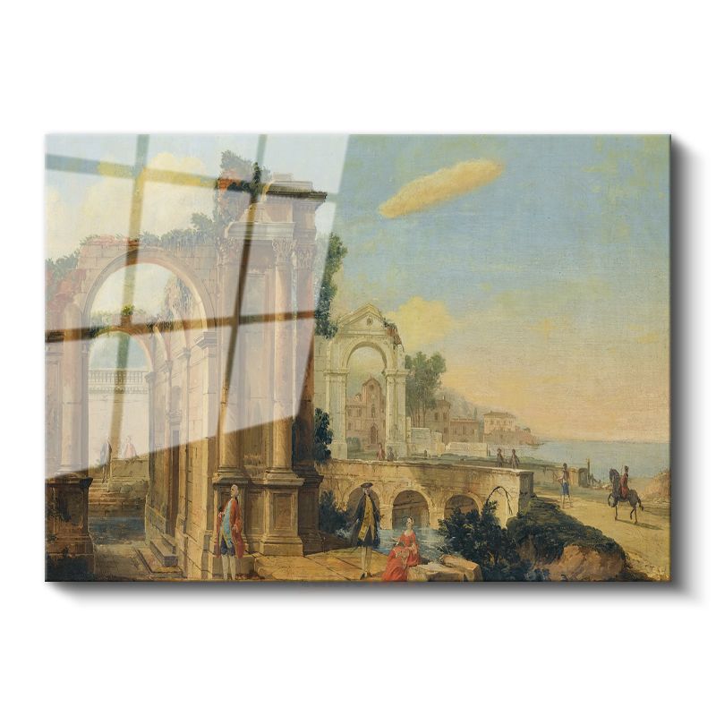 Francesco Guardi - Antik Harabe Manzarası Cam Tablo