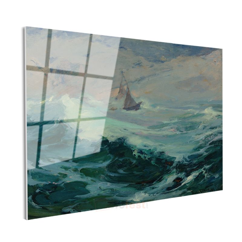 Frederick Judd Waugh - Fırtınalı Deniz Cam Tablo