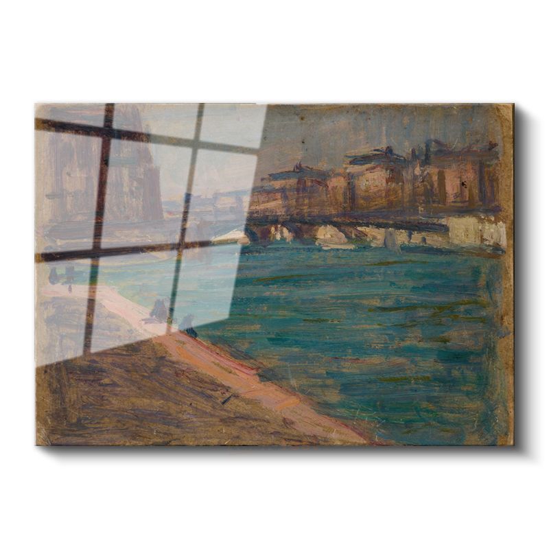 Claude Monet - Seine Nehri Üzerinde Köprü Cam Tablo