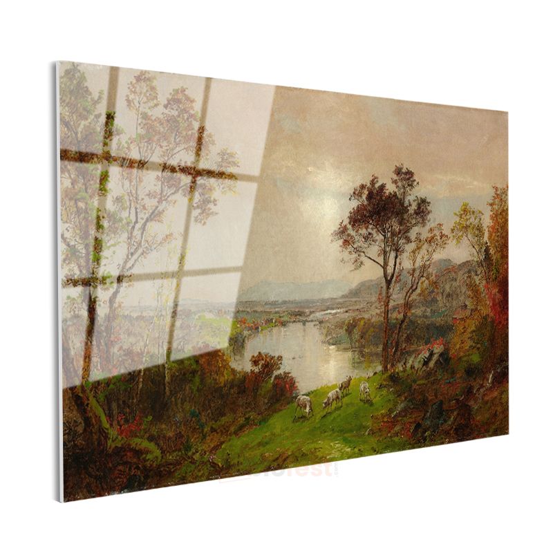 Thomas Cole - Pastoral Vadi Manzarası Cam Tablo
