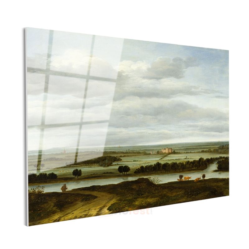 Jacob van Ruisdael - Geniş Ova Manzarası Cam Tablo