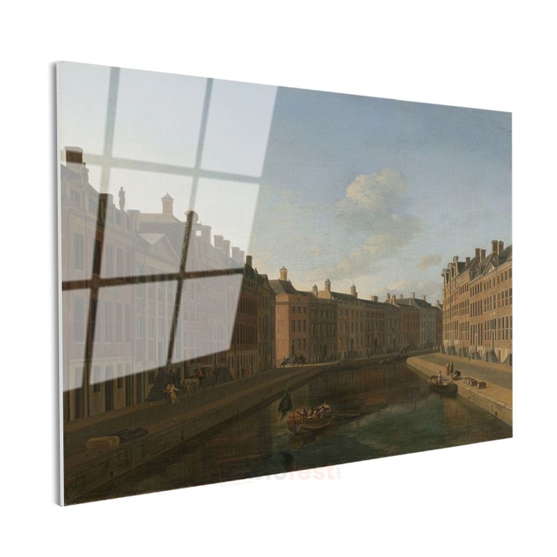 Jan van der Heyden - Amsterdam Kanalı Cam Tablo