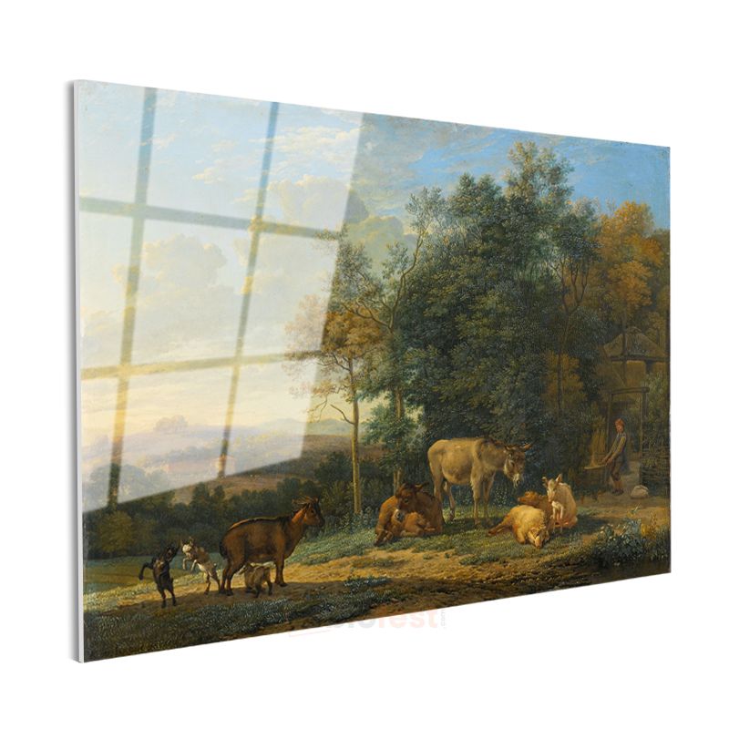 Karel Dujardin - Çiftlik Hayvanları Cam Tablo