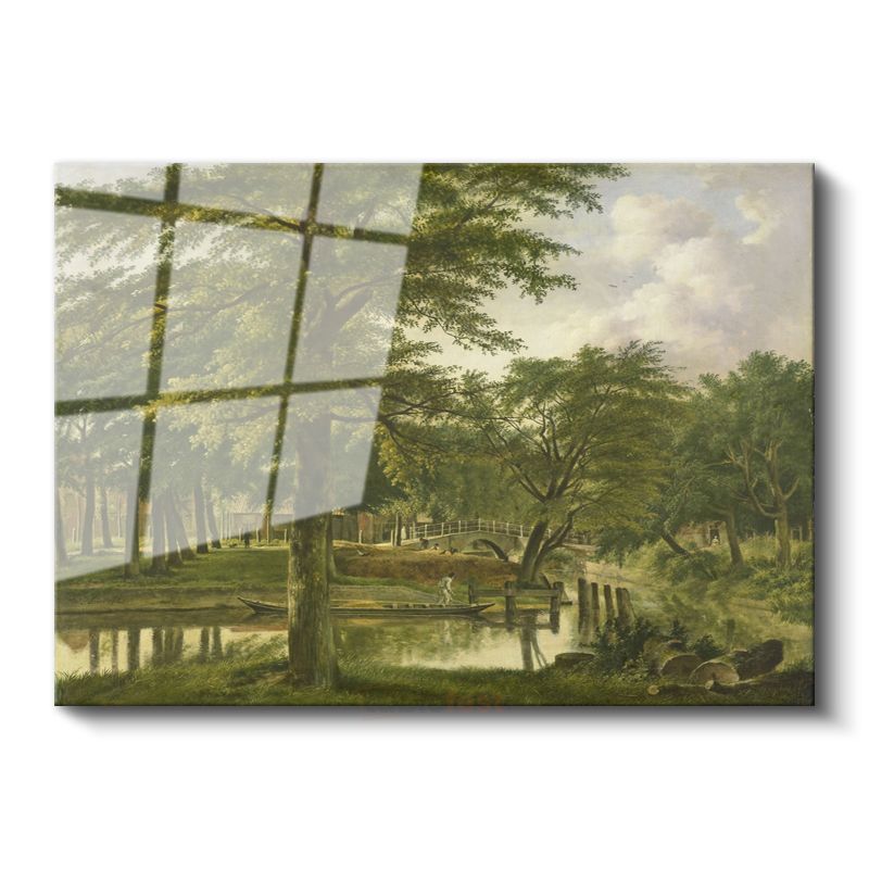 Jacob van Ruisdael - Ağaçlıklı Park Manzarası Cam Tablo