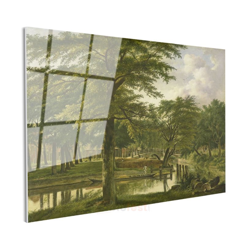Jacob van Ruisdael - Ağaçlıklı Park Manzarası Cam Tablo