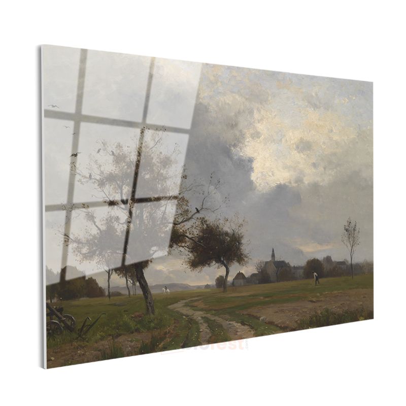 Jean-Baptiste-Camille Corot - Kırsal Manzara Cam Tablo