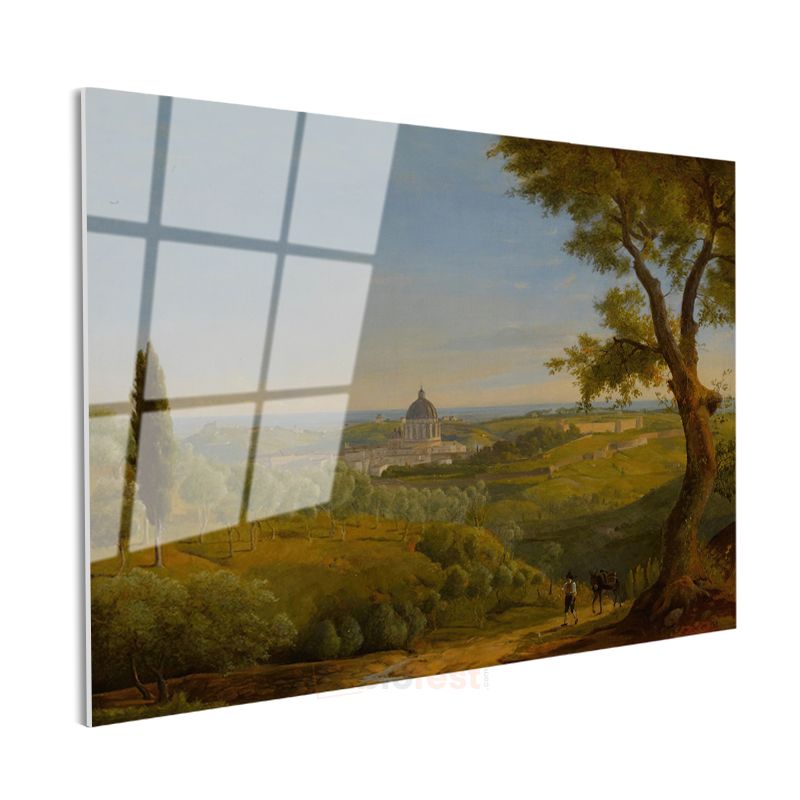 Claude Lorrain - Roma Kırsalı Manzarası Cam Tablo